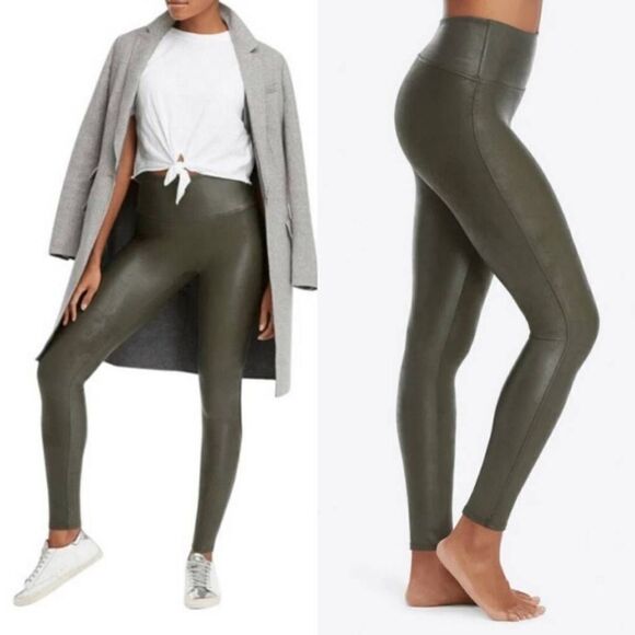 Spanx Faux Leather olive M - Picture 1 of 11